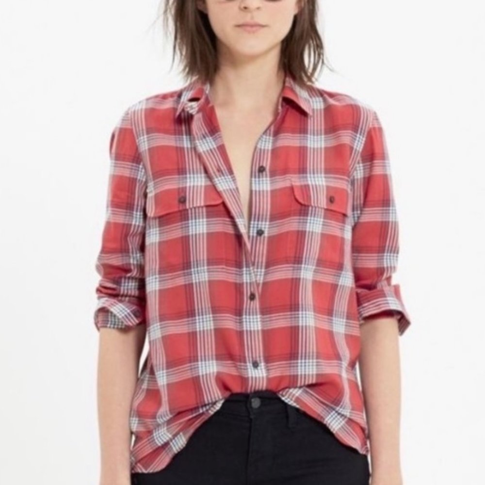 Madewell Ex-Boyfriend Buttondown in Cherry Plaid